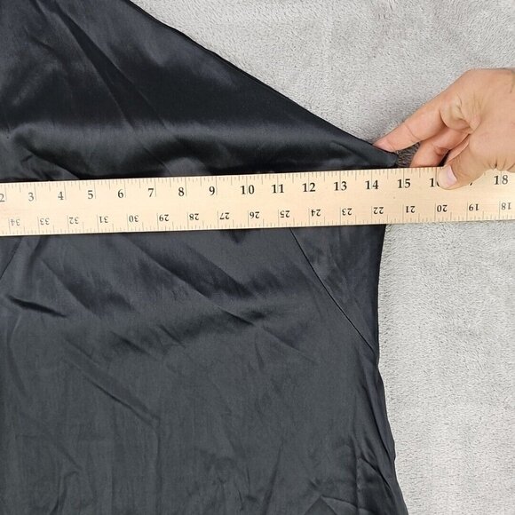 Vintage Theory One Shoulder Mini Dress Womens Size 0 Black Satin Made In USA - Picture 7 of 7